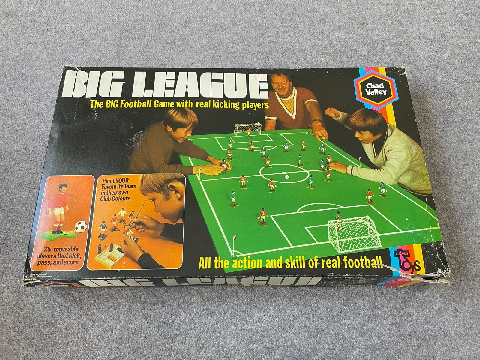 Chad Valley BIG LEAGUE Football Game KICKING PLAYERS Vintage Boxed RARE