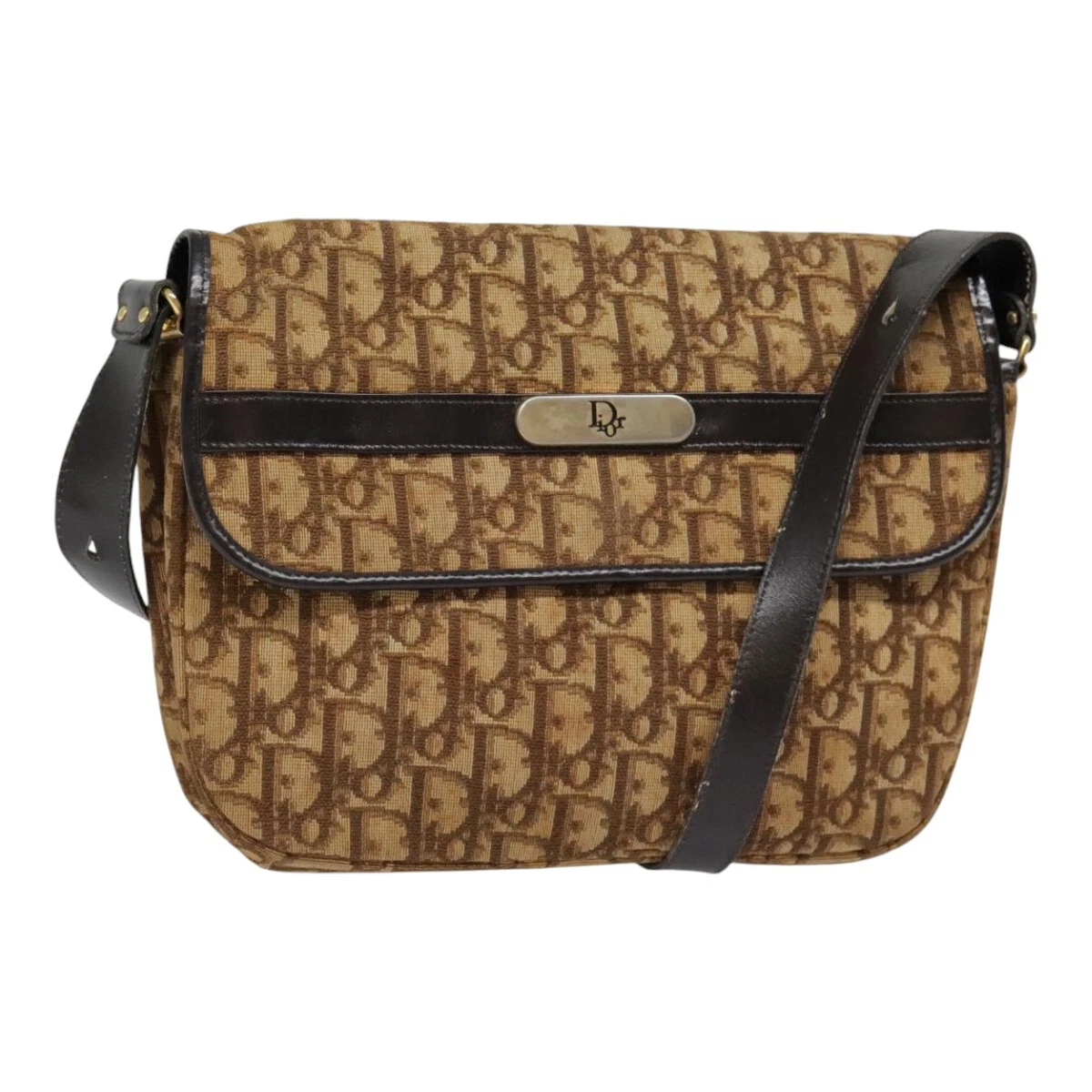 Sac bandoulière Christian Dior trotteur toile marron authentique ep5992