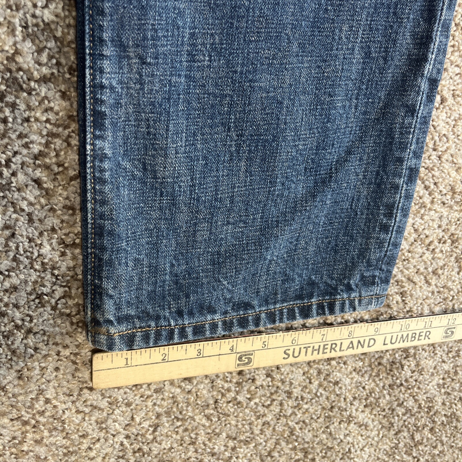 Levis 501 Men's 38x30 (38 X 29) Button Fly Straight Leg Denim Jeans - View 9