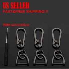 3pcs Matte Black Keychain Key Ring Carabiner Clip Keyring Chain Fob Holder US
