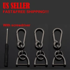 3pcs Matte Black Keychain Key Ring Carabiner Clip Keyring Chain Fob Holder US