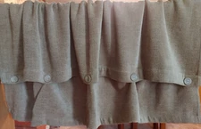 Croscrill Camel Brown Soft Textured Button Accent Valance 16x40