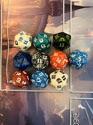 10x Magic the Gathering Assorted D20 Spindown Dice MTG 