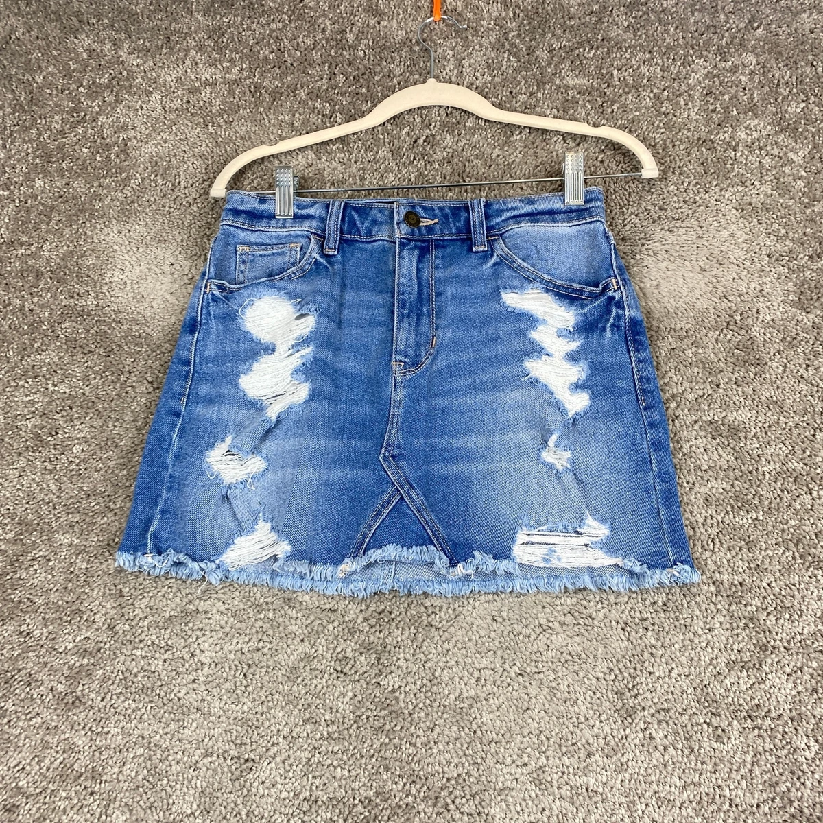 Hollister High Rise Mini Skirt Women s Size W27 Blue 5 Pocket