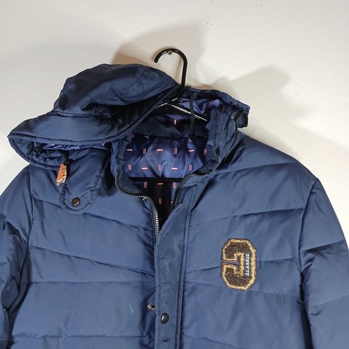 Jeep VTG Duck Down Blue Puffer Jacket Mens Size M Zip Up Winter Quilted Coat RA - Picture 8 of 14