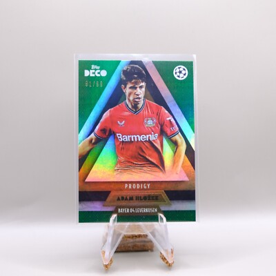 2022-23 Topps Deco UCL Prodigy Adam Hlozek Adam Hložek Green Refractor /99 RC