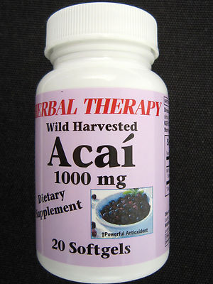 ACAI  BERRY Extract 1000mg Dietary Supplement  Antioxidant Wild Harvested  