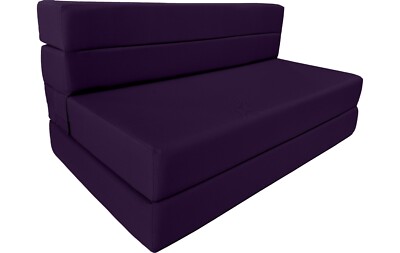 Queen Folding Foam Mattresses, Portable Chair Bed Lounger, 6 x 60x 80, Purple