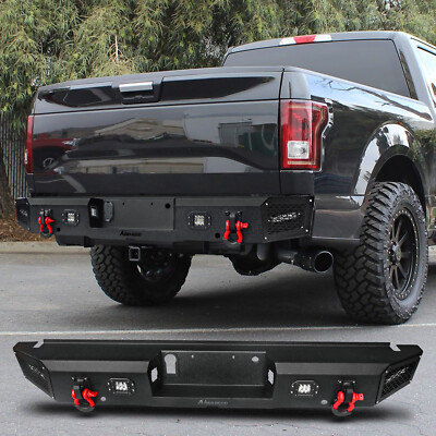 Rear Bumper Fits 2015-2023 Ford F150 (Excluding Raptor）w/ LED Lights & D-Rings