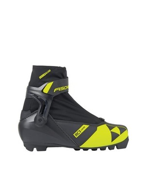 Fischer RC1 Jr Combi Kid's Cross Country Ski Boots, Black/Yellow, K37 MY25