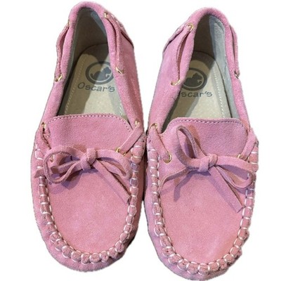 Oscar s For Kids Capri Pink Leather Suede Moccasin Loafers- Girls sz13