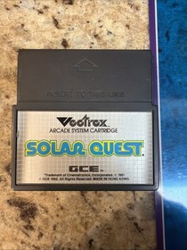 Solar Quest Vectrex 1982 Cartridge And Overlay
