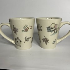 Winnie The Pooh Coffee Mug DISNEY Stoneware Tigger Piglet Honey Bee Set Of 2