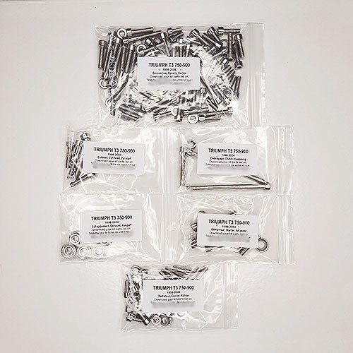 Kit vis carter moteur inox A2 pour moto Triumph T3 900 T-Bird Sport