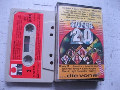 MC Kassette Super 20 International, die von Ariola Boney M. Amanda Lear ELO Spac