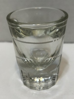 Vintage Anchor Hocking Doubled Layered Clear Glass Detaled Whiskey Shot Glass 3''