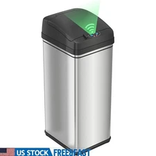 Pet Proof Motion Sensor Trash Can W/ Odor Control & Whisper Quiet Operation New