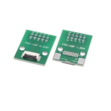 FPC Converter Board 10P 0.5mm on Socket Side, Back 1.0mm to DIP 2.54mm,5pcs