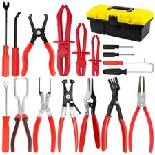 18-Piece Automotive Fuel Line Disconnect Tool Kit Hose Clamp Pliers Set wit...