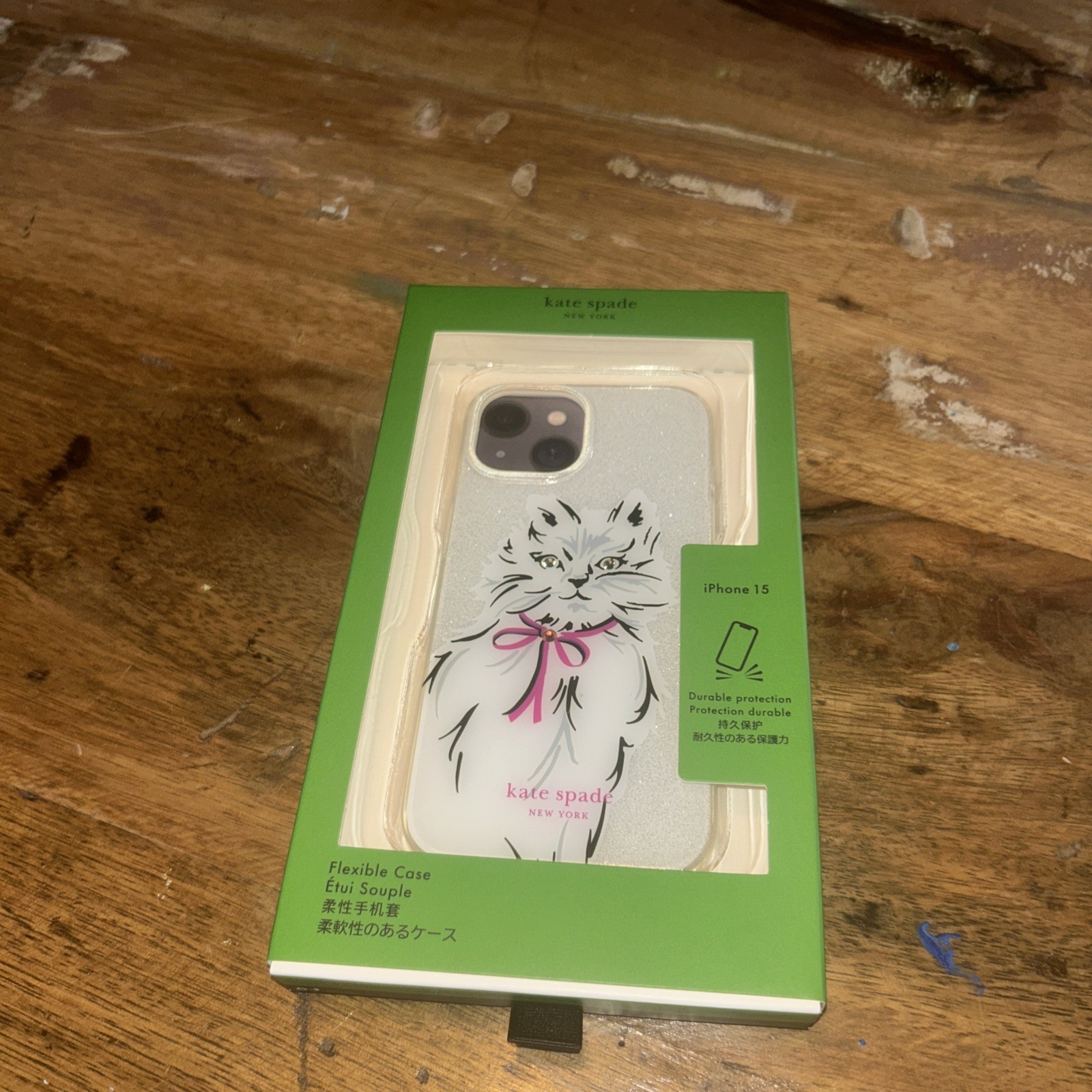 KATE SPADE WHISKERS CAT IPHONE 15 CASE:NWT CAT-image
