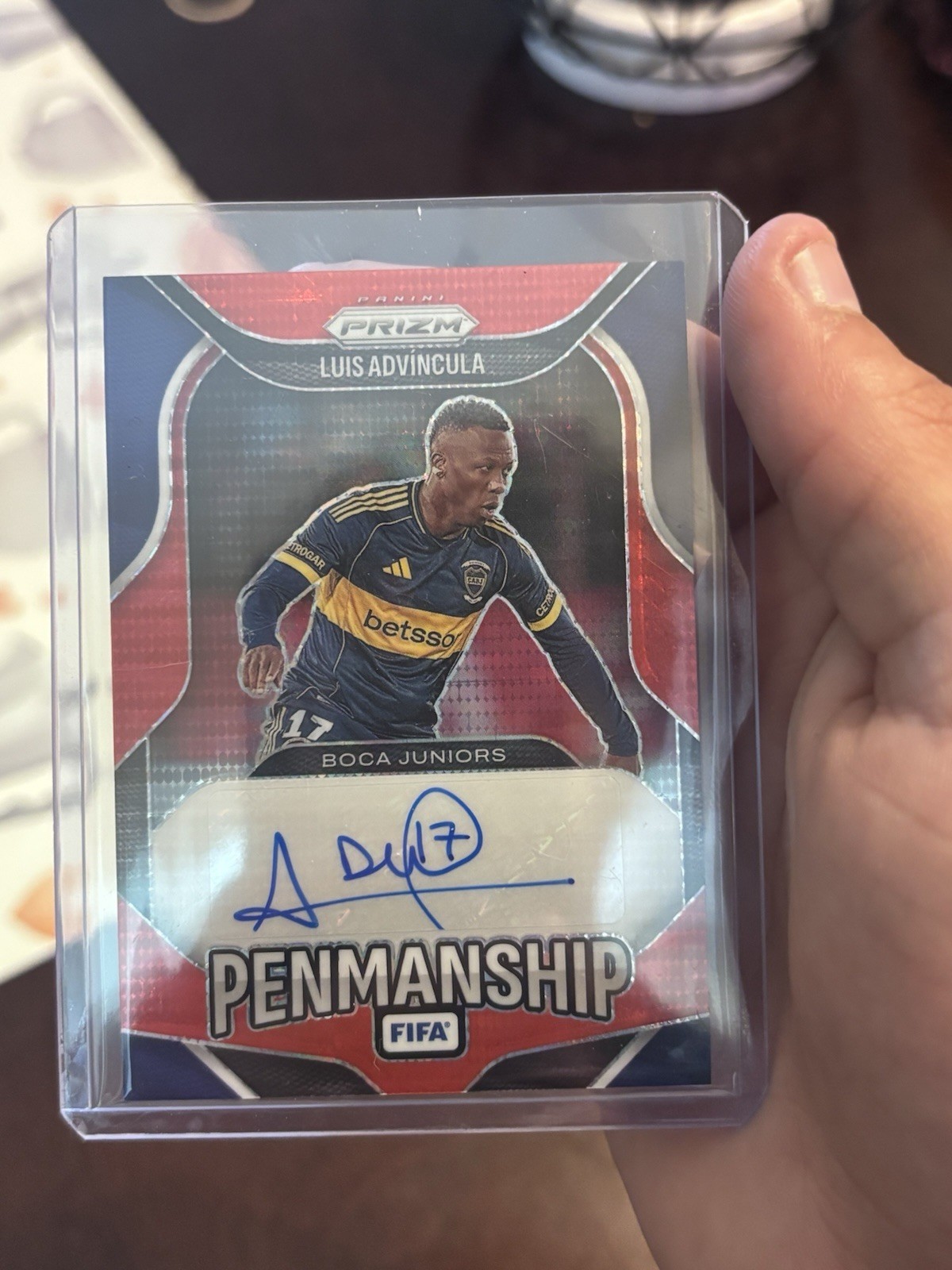 2025-2025 Panini Prizm FIFA Soccer Luis Advincula Penmanship Auto view 5