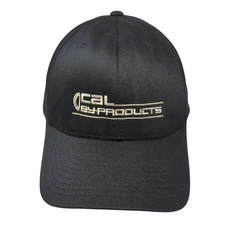 CAL By Products Fitted Baseball Cap Black XL Embroidered 6 Panel Flexfit Yupoong