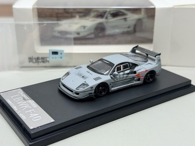X SW 1:64 F40 Battle Grey Widebody Modified Alloy Model Car