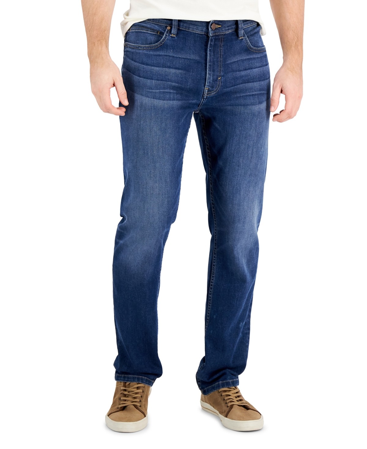 Джинсы Alfani Mens Regular fit Denim 4032 Синие однотонные стрейчевые 2390₽