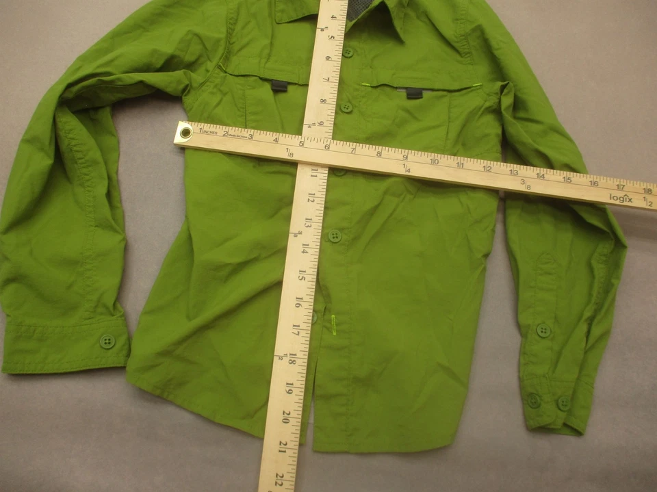 Columbia Size S (8) boys Green Long Sleeve Pocket Button Up Outdoor Shirt 363 - Изображение 2 из 4
