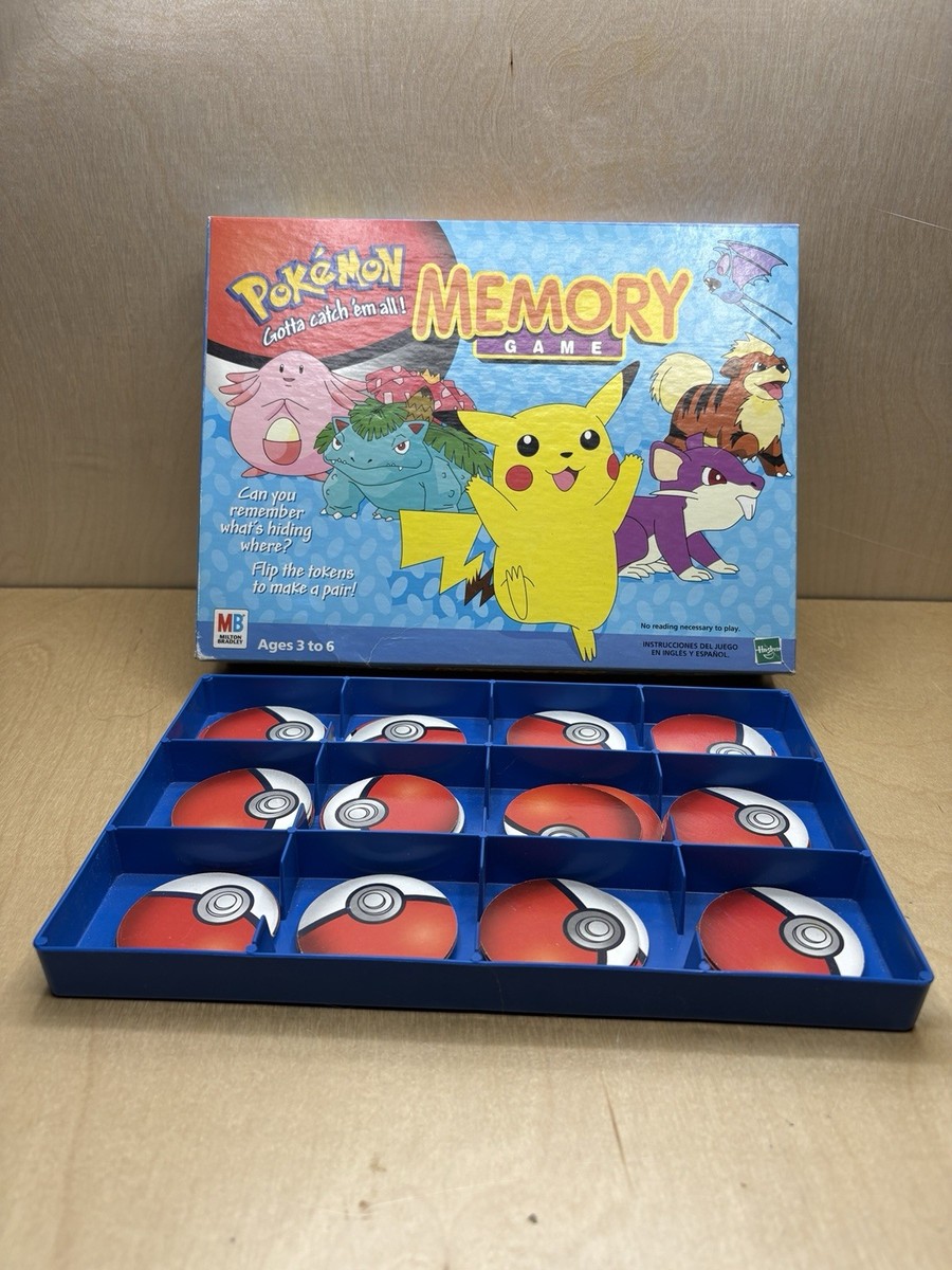 1999 Pokemon Memory Game Milton Bradley Factory 1st Edition RARE