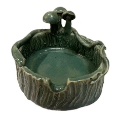 Pinch Pot Snake Ashtray Mushroom Handmade Trinket Pottery Clay Art Hippie Indie