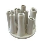 White Porcelain Ceramic 12-Tube Vase Abstract Modern Bud Vase 5-1/2”w 3-3/4”