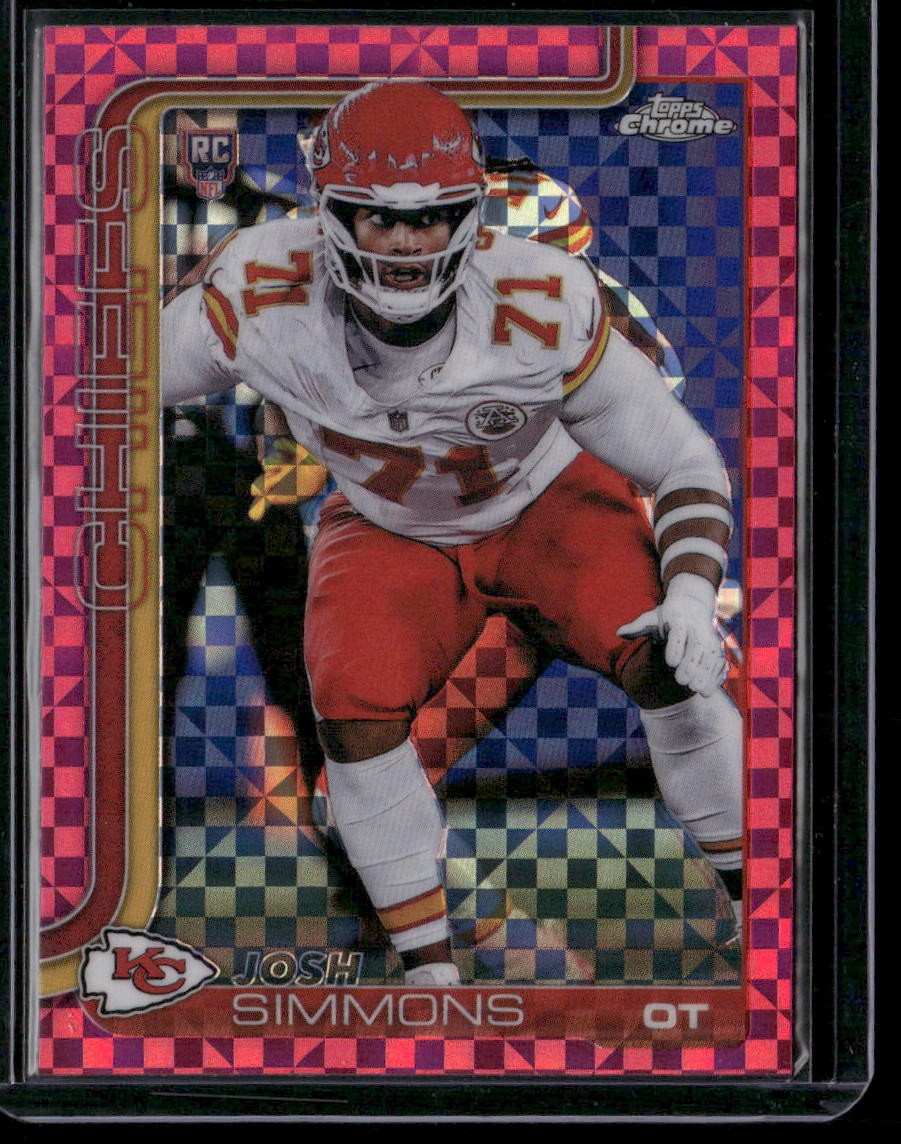 2025 Topps Chrome #304 Josh Simmons Hot Pink X-Fractor