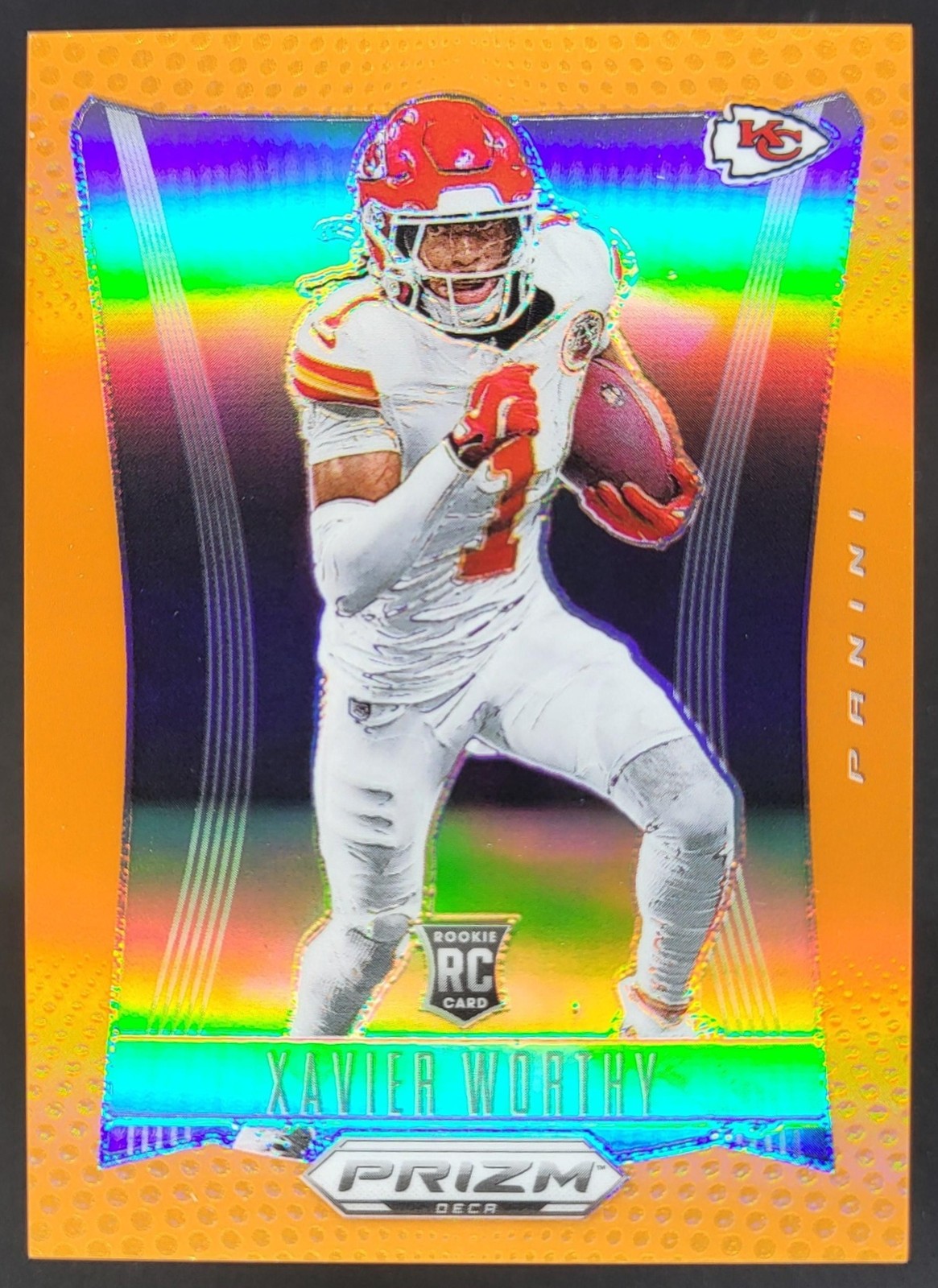 2024 Panini Prizm Deca Xavier Worthy Orange /49 #158 RC Kansas City Chiefs JC
