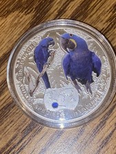 Zambia 2014 1000 Kwacha Hyacinth Macaw Multicolor Coin