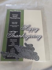 Poppy Stamps Metal Die Vintage Happy Thanksgiving