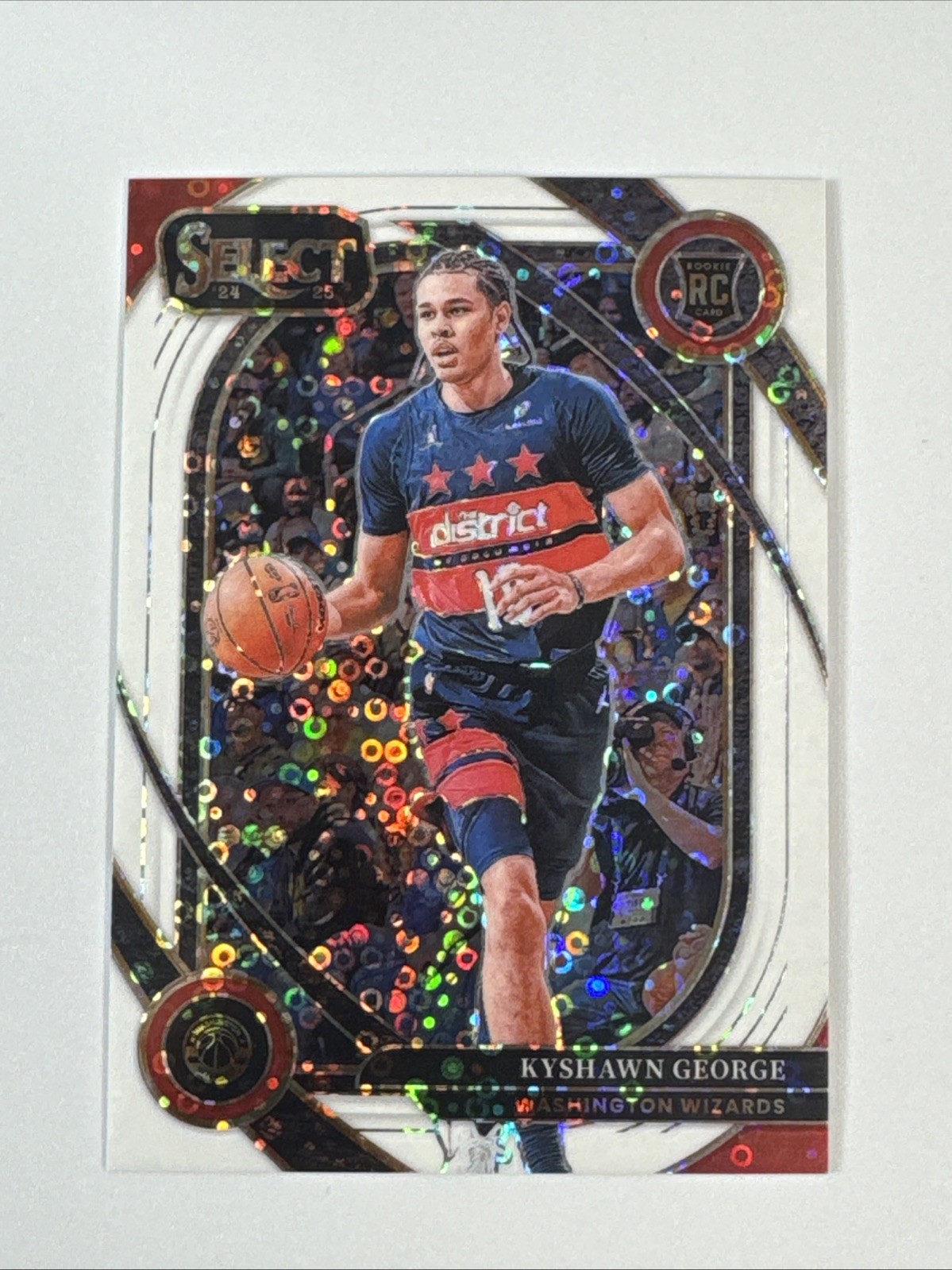 2024-25 Panini Select - Courtside Kyshawn George #285 White Disco Prizm /75 (RC)