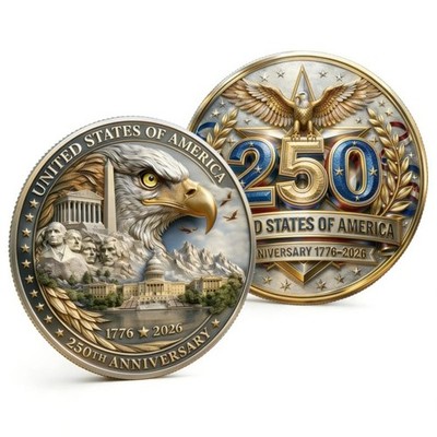 1776-2026 USA 250th Anniversary Coin, American Eagle Collectible