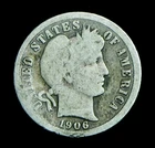 1906-D Barber Silver Dime (T175)