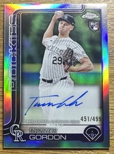2025 Topps Chrome TANNER GORDON RC Rookie AUTO Autograph REFRACTOR #d /499