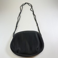 Vintage La Regale Clutch Purse Black Satin Pleated Evening Bag Hand Made