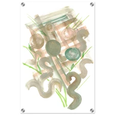 Impression sur acrylique brillante Moss Geometry | Art contemporain par Laure Le