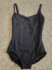 Bloch Leotard Black Strappy Size child small 6x-7 Dance Ballet