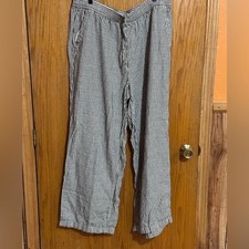 Old Navy pull on striped elastic waistband wide leg pants sz XL tall cotton