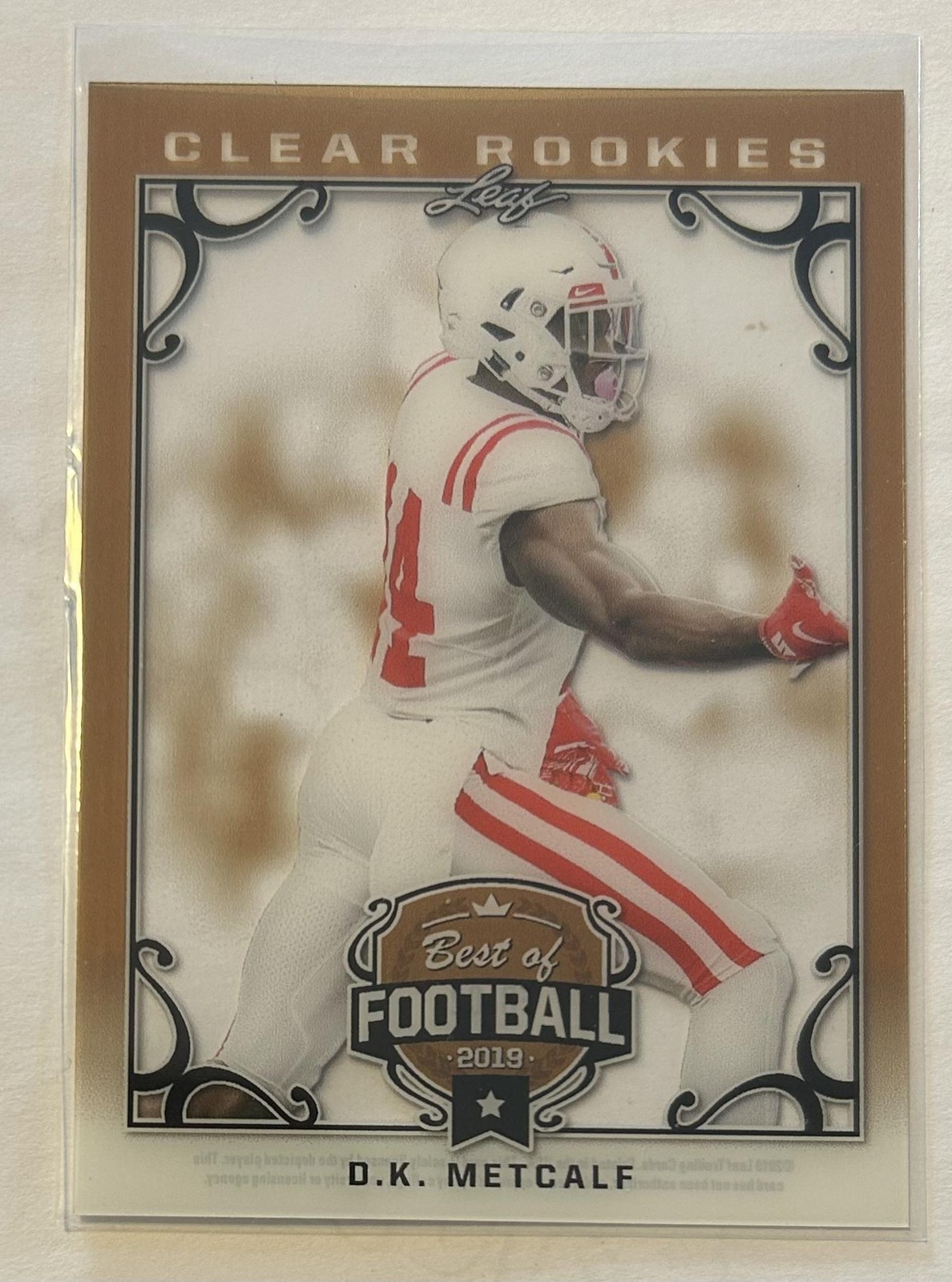 DK Metcalf Leaf Best of Football Clear Rookies #FB02 Base