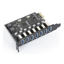 PCIE USB 3.0 Card 7 Ports PCI Express to USB Expansion Card Super Speed 5Gbps