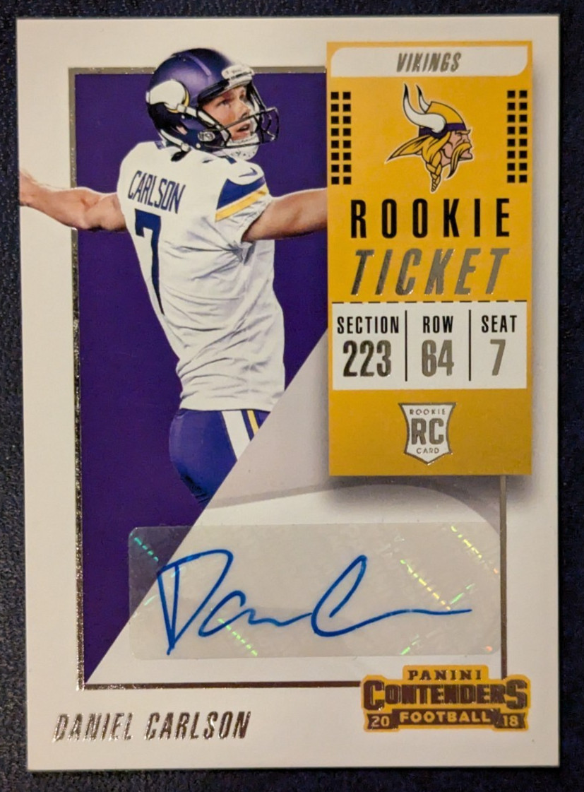 2018 Contenders Rookie Ticket AUTOGRAPH Daniel Carlson #317 VIKINGS (FREE S/H)