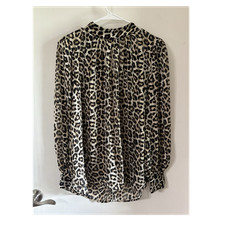 H&M Multicolor Animal Print Long Sleeve Blous...