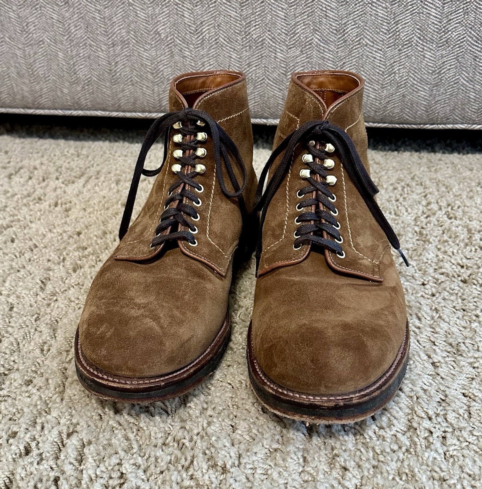 Alden 09187 Snuff Suede Plain Toe Boot