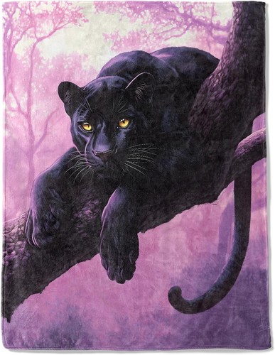 Black Panther Fleece Blanket - Lightweight Soft Cozy 50x60in,